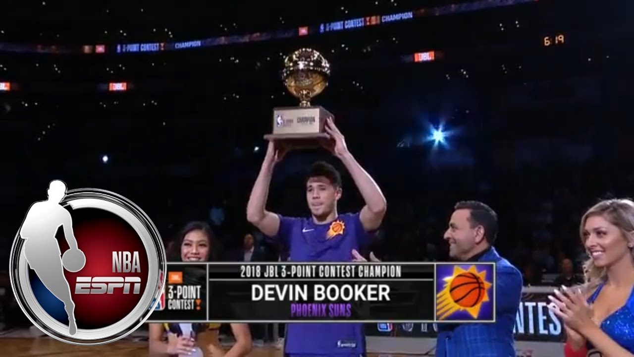Devin Booker wins 2018 NBA AllStar 3point contest ESPN Winnerz Circle