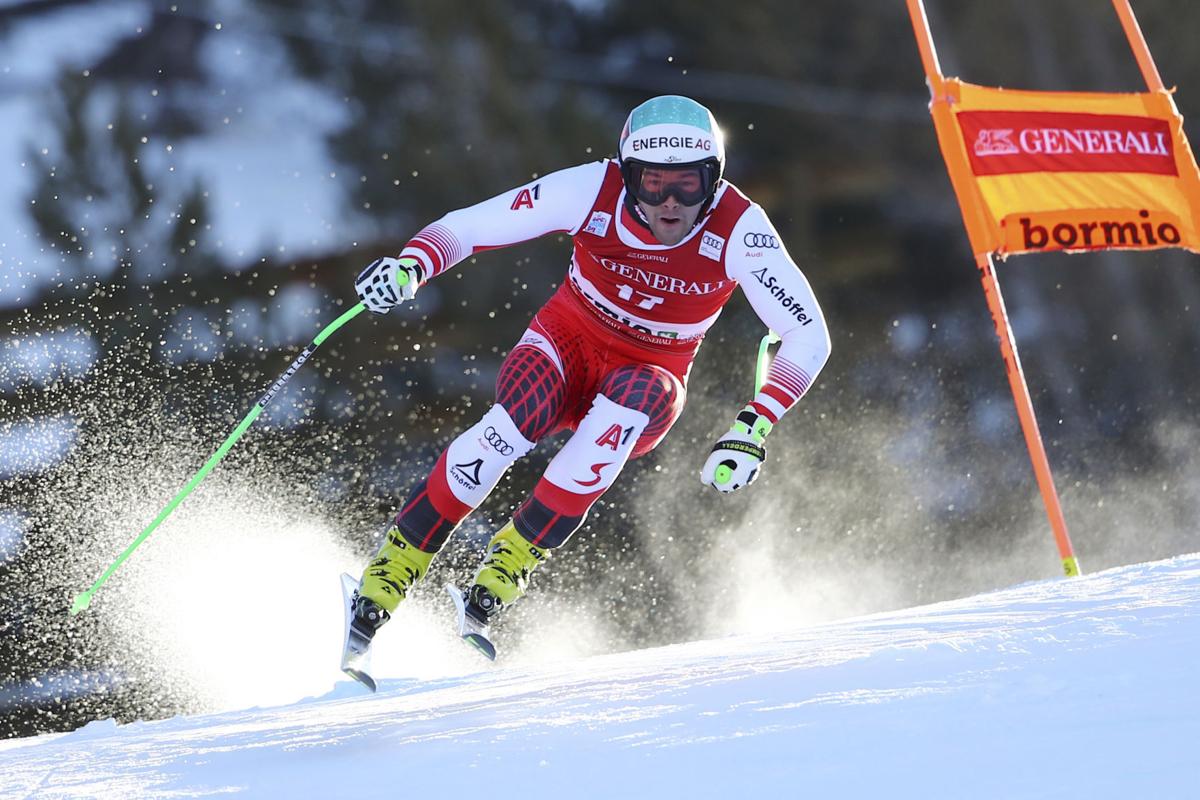 Vincent Kriechmayr is leading Kilde in the final downhill training in Bormio